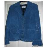 Pamela McCoy Blue Leather Jacket