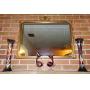 Antique Gilt Wall Mirror, Pair Murano Glass Fish, Pair Carnival Glass Vases
