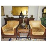 Hand Carved Teak Arm Chairs  