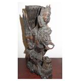 Vintage Wood Vishnue Riding Garuda Balinese Bali Carving Sculpture
