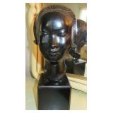 Pair Vintage Heavy Bronze Bali Woman Head Bust Saigon