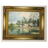 Landscape Oil Painting Signed by Artist Weijang 