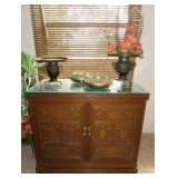 Hand Carved Teak Buffet Console Cabinet 