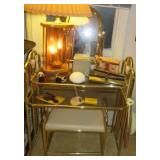 Vintage Brass Vanity Dressing Table with Stool