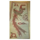 Large Folded Phoenix Bird & Dragon Plastic Area Floor Mat