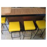 Yello Vinyl Cast Iron Bar Stools
