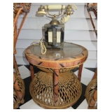 Rare Vintage Asian Oriental Lacquered Box Rotary Dial Cradle Telephone By Intercontinental Telephone