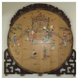 Vintage Oriental Chinese Coromandel Floor Screen or Decorative Wall Panel 