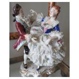Antique Dresden Porcelain Lace Figurines