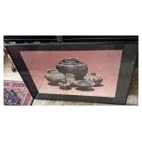 * * * SOLD * * *                   Framed Indian Pot Print