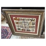 Framed Navajo Dye Display 16" x 19" 