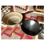 Hopi Basket Bowl & Santa Clara Twisted Handle Bowl