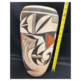 * * * SOLD * * *                    Paqua Naha Frog Woman Cylindrical Vase 17" Tall  