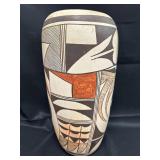 * * * SOLD * * *                    Naha Frog Woman Cylindrical Vase 17" Tall