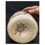 * * * SOLD * * *                     Naha Frog Woman Cylindrical Vase 17" Tall