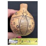 Unsigned Hopi Bug Canteen w/out Handles 3 1/2" x 4 1/4"