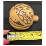 Unsigned Hopi Bug Canteen w/out Handles 3 1/2" x 4 1/4"
