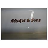 A70 #8 Schafer & Sons 42” Model VS-42 1984White Laquer Console Piano *couple small spots* #625404 Co