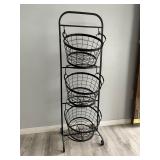 3 Tier Wire Tall Standing Basket