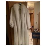 Full length white mink coat
