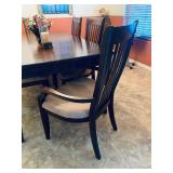 $175 for set, 42" wide, 80" in length, 29" tall. Table set comes with 6 chairs.