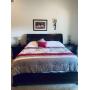 King sized bed. $375, mattresses and linens included