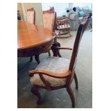 67" long (without extension leaf) , 43" wide, 30" tall. Comes as set, 1 table + 6 chairs.