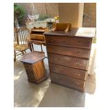 5 drawer dresser 28" long, 41" tall, 17" wide.