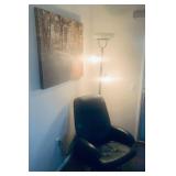 Leather swivel chair is $125, comes with foot stool.
