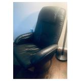 Leather swivel chair is $125, comes with foot stool.