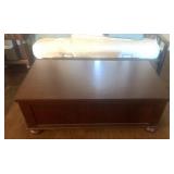 Espresso Coffee Table is $85: 52" long, 28" wide, 19" tall.