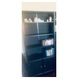 Dark book cases are $125 each: 64" long, 13" wide, 6