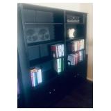 Dark book cases are $125 each: 64" long, 13" wide, 6