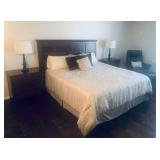 Chocolate Headboard and King bed are sold together at $175: 56" tall, 82" long.