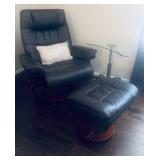 Leather swivel rocker with foot stool $245.