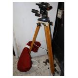 Bogen heavy duty wooden tripod #3047 with case