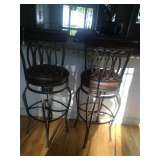 Leather and Metal Barstools