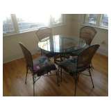 Dining Table/ Glass Top/ Chair Cushions