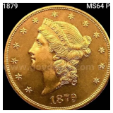 Beautiful 1879 $20 Gold Double Eagle High Grade