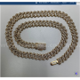 14K Gold 40 Carat Diamond Cuban Link Necklace with 1,972 Diamonds