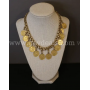Vintage Mexico Gold Coin Necklace with 13 Cinco Peso Coins, all dated 1906