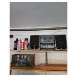 Portable stereo, Parts drawers, nuts, bolts 