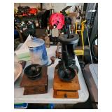 Antique Coffee Grinder, Water Well Pump 
