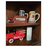 Anheuser Bush Beer Stein, Toy Fire Trucks 