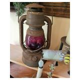Vintage Red Glass Railroad Lantern