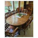 Dining Table with 6 Chairs and 2 Leaves