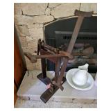 Wooden Yarn winder, Pitcher and Bowl Set 