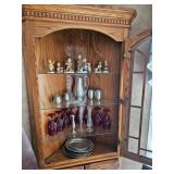 Corner Display Cabinet, Pewter pitcher set 