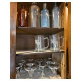 Glass bottles, Moose Etched Glass Mugs, Glass cups 