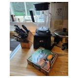 Knife Block with Knives, Pancake Maker, Blender 